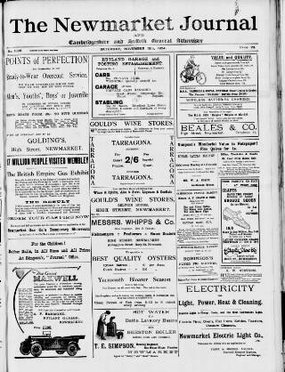 cover page of Newmarket Journal published on November 15, 1924