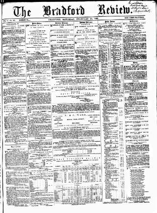 cover page of Bradford Review published on February 28, 1863