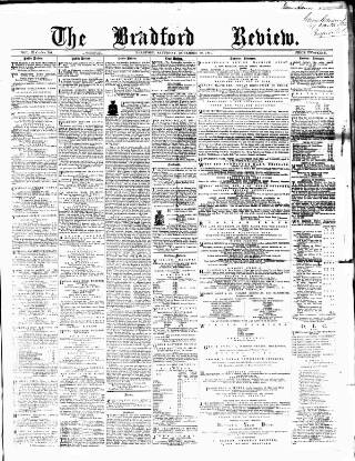 cover page of Bradford Review published on November 30, 1867