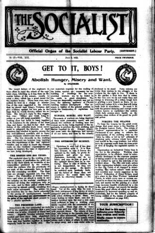 cover page of Socialist (Edinburgh) published on July 6, 1922