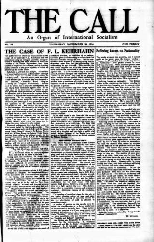cover page of Call (London) published on November 30, 1916