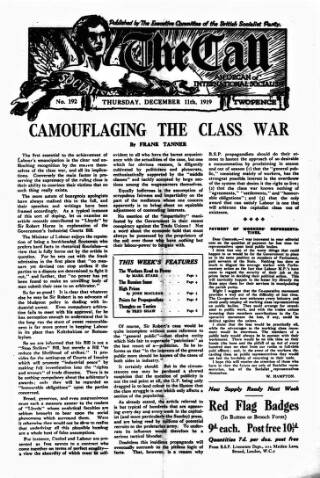 cover page of Call (London) published on December 11, 1919