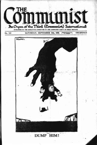 cover page of Communist (London) published on September 30, 1922