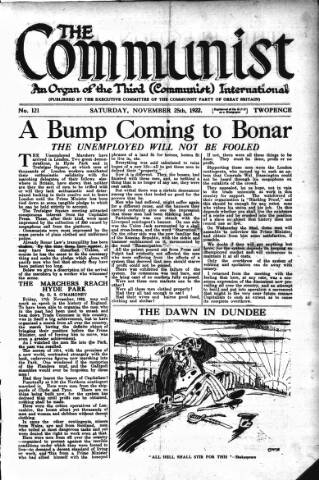 cover page of Communist (London) published on November 25, 1922