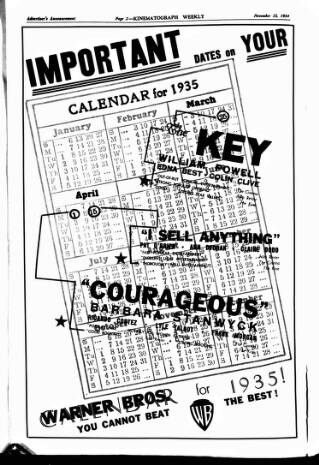 cover page of Kinematograph Weekly published on November 15, 1934