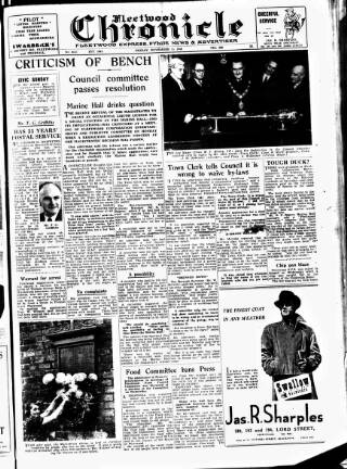 cover page of Fleetwood Chronicle published on November 15, 1946