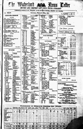 cover page of Waterford News Letter published on February 28, 1891