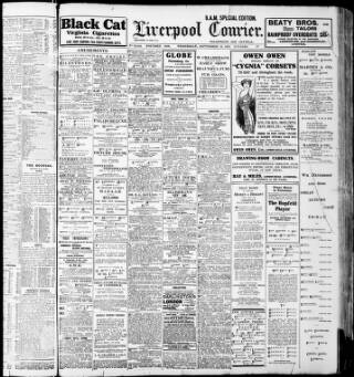 cover page of Liverpool Courier and Commercial Advertiser published on September 18, 1912