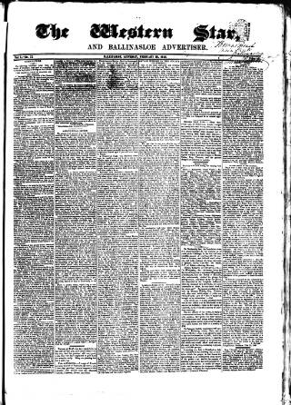 cover page of Western Star and Ballinasloe Advertiser published on February 28, 1846