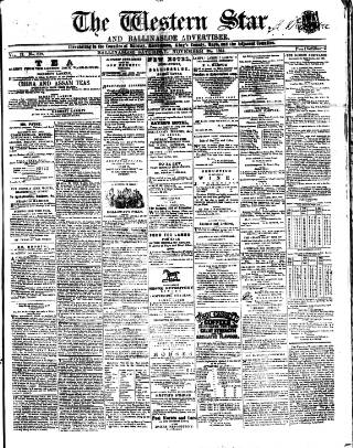 cover page of Western Star and Ballinasloe Advertiser published on November 30, 1861