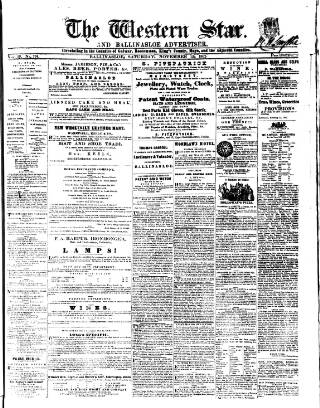 cover page of Western Star and Ballinasloe Advertiser published on November 15, 1862