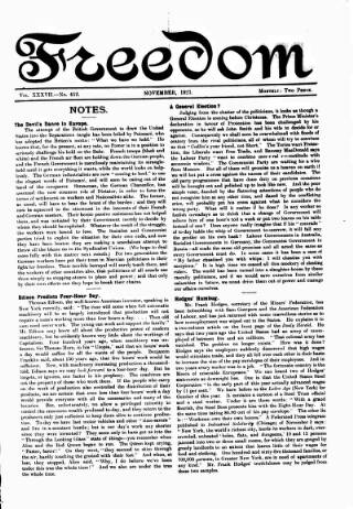 cover page of Freedom (London) published on November 1, 1923