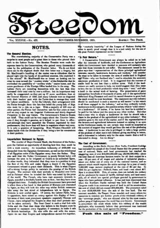 cover page of Freedom (London) published on December 1, 1924