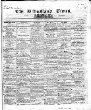 cover page of Kingsland Times and General Advertiser published on July 6, 1861