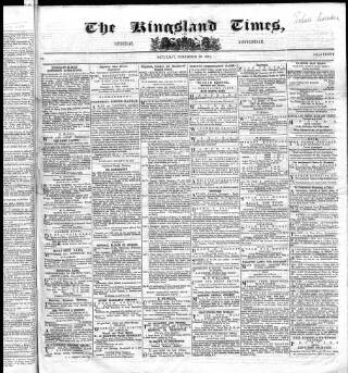 cover page of Kingsland Times and General Advertiser published on November 30, 1861