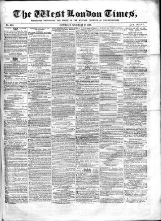 cover page of West London Times published on December 30, 1865