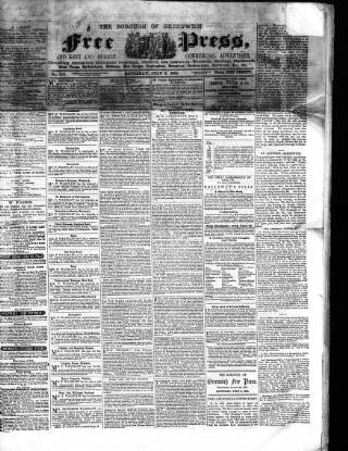 cover page of Borough of Greenwich Free Press published on July 6, 1861