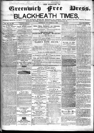 cover page of Borough of Greenwich Free Press published on December 23, 1865