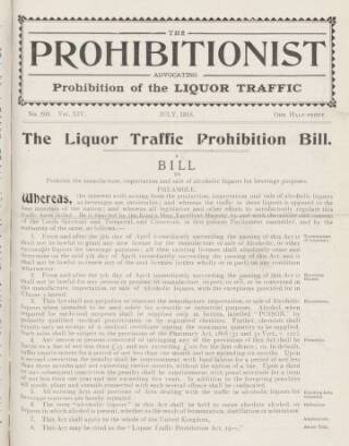 cover page of Prohibitionist published on July 1, 1918