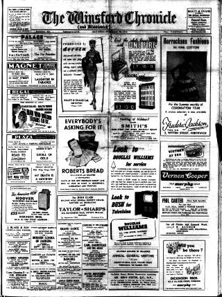 cover page of Winsford Chronicle published on February 28, 1953