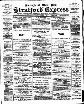 cover page of Stratford Express published on November 15, 1893