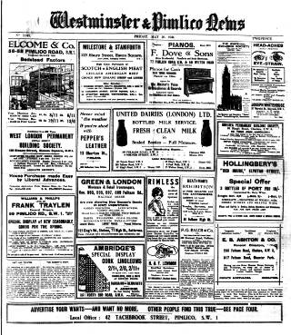 cover page of Westminster & Pimlico News published on May 29, 1931