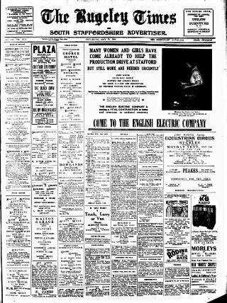 cover page of Rugeley Times published on May 29, 1948