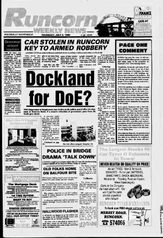 cover page of Runcorn Weekly News published on July 6, 1989