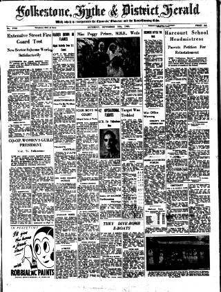 cover page of Folkestone, Hythe, Sandgate & Cheriton Herald published on September 18, 1943