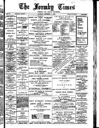 cover page of Formby Times published on September 18, 1909