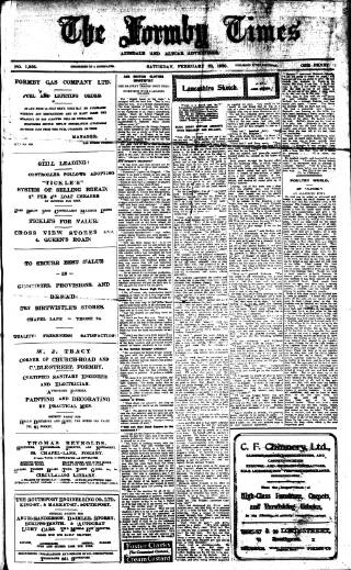 cover page of Formby Times published on February 28, 1920