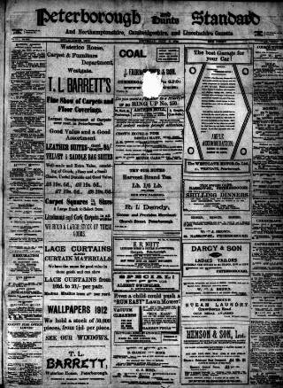 cover page of Peterborough Standard published on July 6, 1912