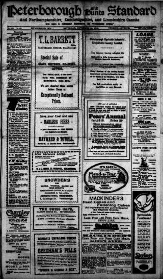 cover page of Peterborough Standard published on November 30, 1918