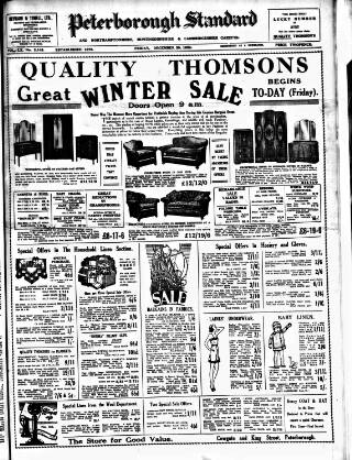 cover page of Peterborough Standard published on December 30, 1932