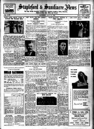 cover page of Stapleford & Sandiacre News published on July 6, 1946