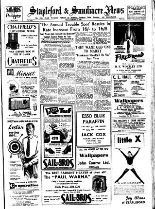cover page of Stapleford & Sandiacre News published on February 28, 1958