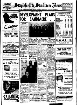 cover page of Stapleford & Sandiacre News published on November 15, 1963