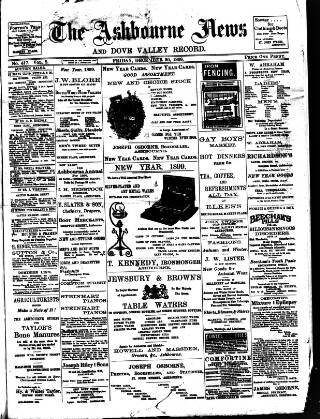 cover page of Ashbourne News Telegraph published on December 30, 1898