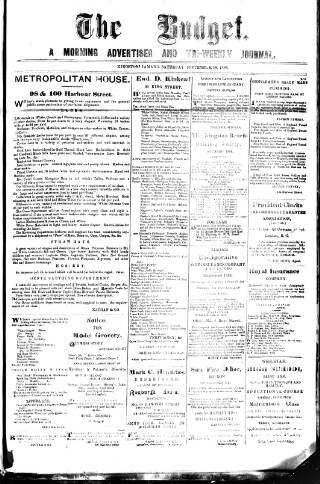 cover page of Budget (Jamaica) published on September 18, 1886