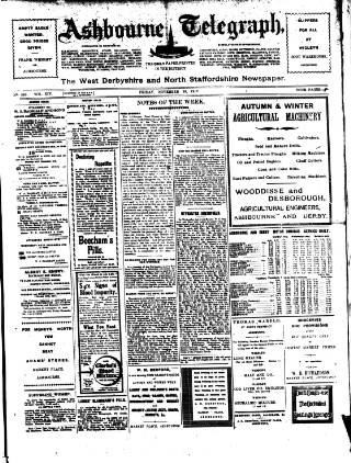 cover page of Ashbourne Telegraph published on November 30, 1917