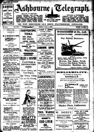 cover page of Ashbourne Telegraph published on July 6, 1928