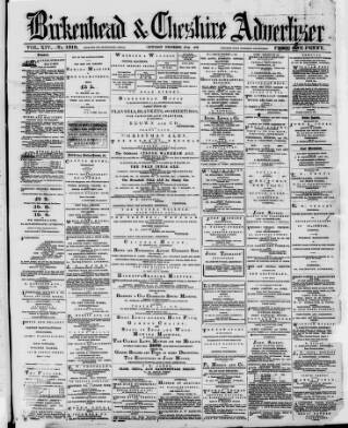 cover page of Birkenhead & Cheshire Advertiser published on December 30, 1871