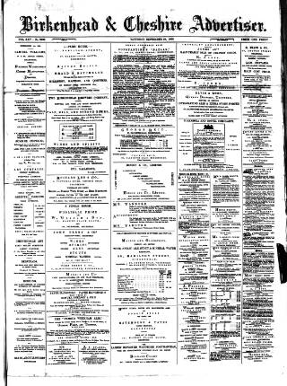 cover page of Birkenhead & Cheshire Advertiser published on September 18, 1880