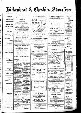 cover page of Birkenhead & Cheshire Advertiser published on November 15, 1884