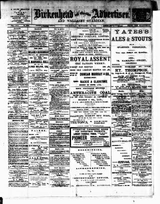 cover page of Birkenhead & Cheshire Advertiser published on November 30, 1910