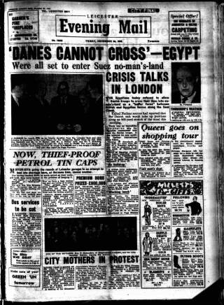 cover page of Leicester Evening Mail published on November 30, 1956