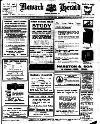 cover page of Newark Herald published on December 30, 1933