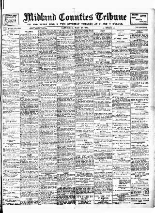 cover page of Midland Counties Tribune published on May 29, 1909