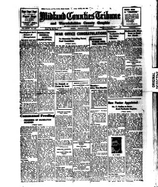 cover page of Midland Counties Tribune published on February 28, 1941