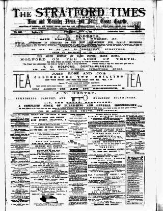 cover page of Stratford Times and South Essex Gazette published on July 6, 1881
